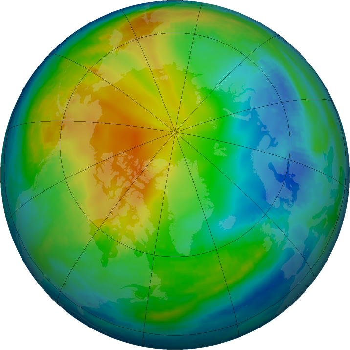 Arctic ozone map for 25 November 2000